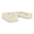 Meridian Furniture 8-Piece Cream Corduroy Performance Fabric Modular Sectional