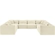 Meridian Furniture 8-Piece Cream Corduroy Performance Fabric Modular Sectional