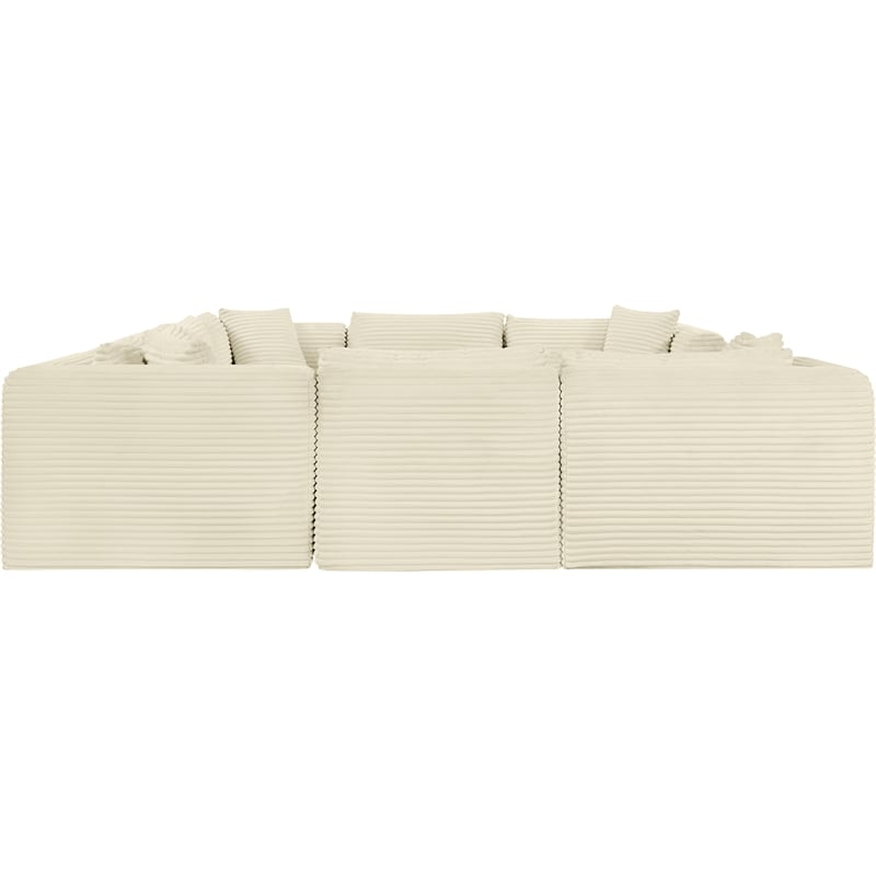 Meridian Furniture 8-Piece Cream Corduroy Performance Fabric Modular Sectional