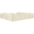 Meridian Furniture 8-Piece Cream Corduroy Performance Fabric Modular Sectional