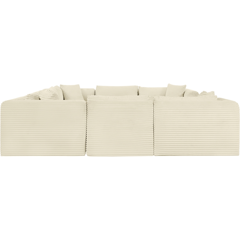 Meridian Furniture 8-Piece Cream Corduroy Performance Fabric Modular Sectional
