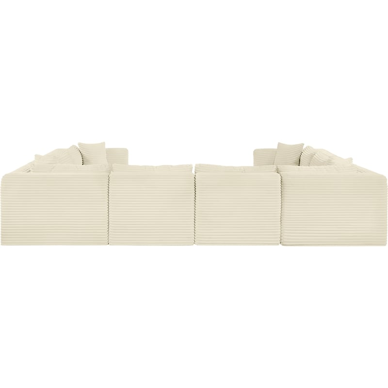 Meridian Furniture 8-Piece Cream Corduroy Performance Fabric Modular Sectional