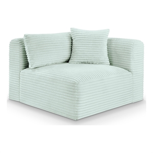 Meridian Furniture Shaggy Mint Corduroy Performance Fabric Corner Chair