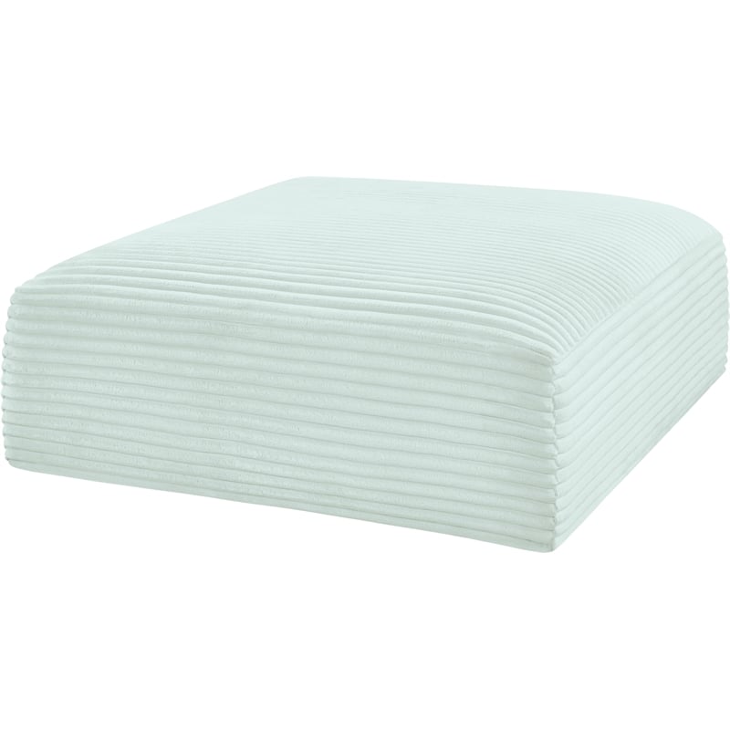 Meridian Furniture Shaggy Mint Corduroy Performance Fabric Ottoman