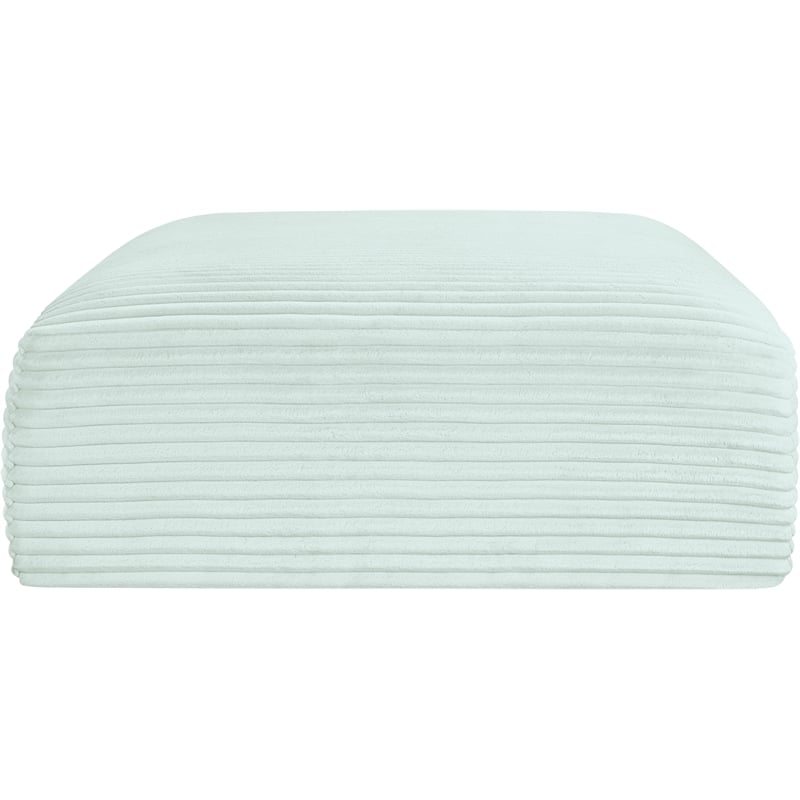 Meridian Furniture Shaggy Mint Corduroy Performance Fabric Ottoman