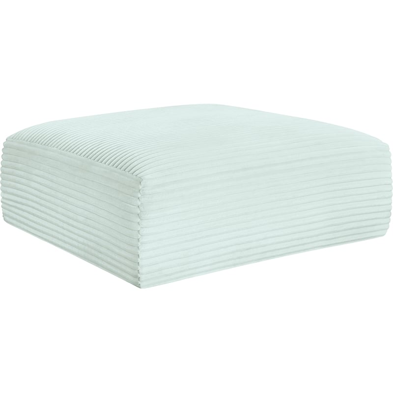 Meridian Furniture Shaggy Mint Corduroy Performance Fabric Ottoman