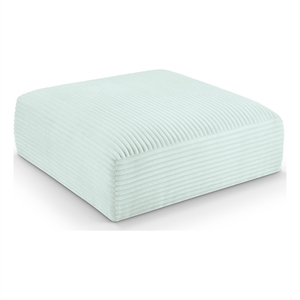 Meridian Furniture Shaggy Mint Corduroy Performance Fabric Ottoman