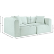 Meridian Furniture 2-Piece Mint Corduroy Performance Fabric Modular Sofa