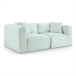 Meridian Furniture 2-Piece Mint Corduroy Performance Fabric Modular Sofa