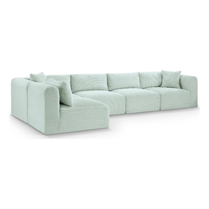 Meridian Furniture 5-Piece Mint Corduroy Performance Fabric Modular Sectional