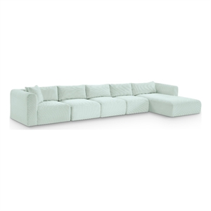 Meridian Furniture 5-Piece Mint Corduroy Performance Fabric Modular Sectional