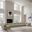 Meridian Furniture 9-Piece Cream Corduroy Performance Fabric Modular Sectional