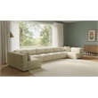 Meridian Furniture 9-Piece Cream Corduroy Performance Fabric Modular Sectional