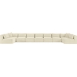 Meridian Furniture 9-Piece Cream Corduroy Performance Fabric Modular Sectional