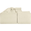 Meridian Furniture 9-Piece Cream Corduroy Performance Fabric Modular Sectional