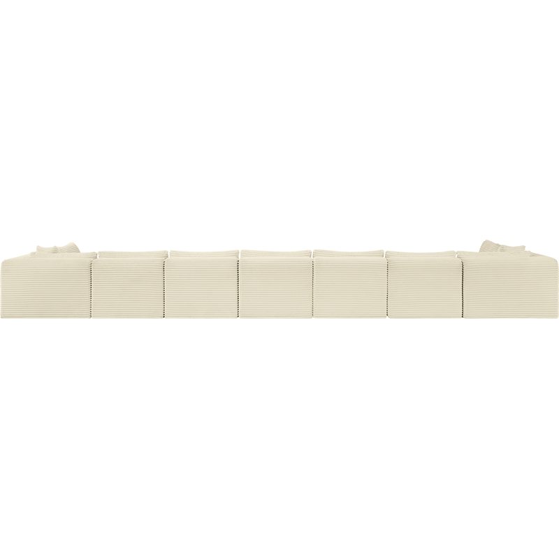 Meridian Furniture 9-Piece Cream Corduroy Performance Fabric Modular Sectional