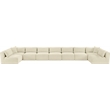 Meridian Furniture 9-Piece Cream Corduroy Performance Fabric Modular Sectional