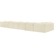 Meridian Furniture 9-Piece Cream Corduroy Performance Fabric Modular Sectional