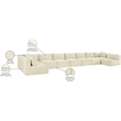 Meridian Furniture 9-Piece Cream Corduroy Performance Fabric Modular Sectional