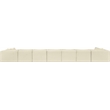 Meridian Furniture 9-Piece Cream Corduroy Performance Fabric Modular Sectional