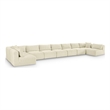 Meridian Furniture 9-Piece Cream Corduroy Performance Fabric Modular Sectional