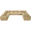 Meridian Furniture 9-Piece Camel Corduroy Performance Fabric Modular Sectional