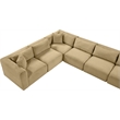 Meridian Furniture 9-Piece Camel Corduroy Performance Fabric Modular Sectional