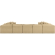 Meridian Furniture 9-Piece Camel Corduroy Performance Fabric Modular Sectional