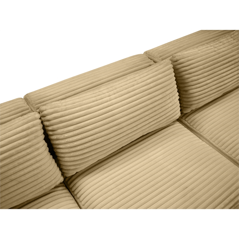 Meridian Furniture 9-Piece Camel Corduroy Performance Fabric Modular Sectional