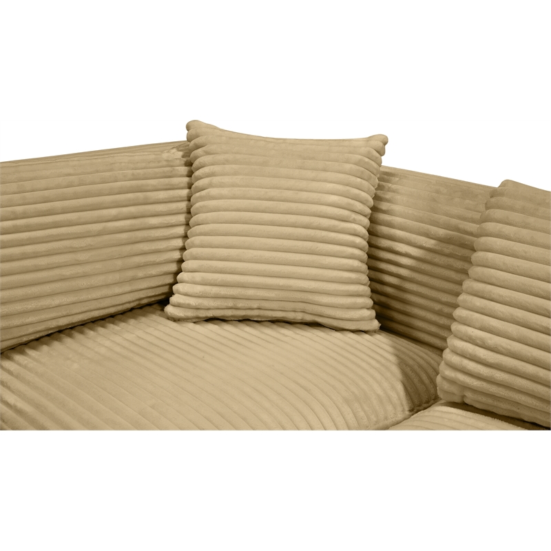 Meridian Furniture 9-Piece Camel Corduroy Performance Fabric Modular Sectional