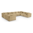 Meridian Furniture 9-Piece Camel Corduroy Performance Fabric Modular Sectional