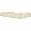 Meridian Furniture 9-Piece Cream Corduroy Performance Fabric Modular Sectional