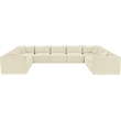Meridian Furniture 9-Piece Cream Corduroy Performance Fabric Modular Sectional