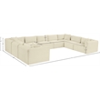 Meridian Furniture 9-Piece Cream Corduroy Performance Fabric Modular Sectional