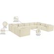 Meridian Furniture 9-Piece Cream Corduroy Performance Fabric Modular Sectional
