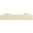 Meridian Furniture 9-Piece Cream Corduroy Performance Fabric Modular Sectional