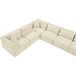 Meridian Furniture 9-Piece Cream Corduroy Performance Fabric Modular Sectional