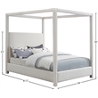 Meridian Furniture Emerson Cream Linen Textured Fabric Full Bed