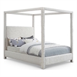 Meridian Furniture Emerson Cream Linen Textured Fabric Full Bed