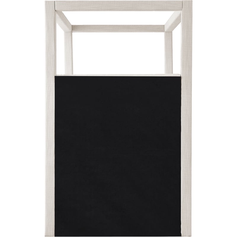 Meridian Furniture Emerson Cream Linen Textured Fabric Twin Bed