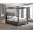 Meridian Furniture Emerson Grey Linen Textured Fabric Full Bed