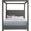 Meridian Furniture Emerson Grey Linen Textured Fabric Full Bed