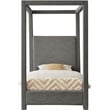 Meridian Furniture Emerson Grey Linen Textured Fabric Twin Bed