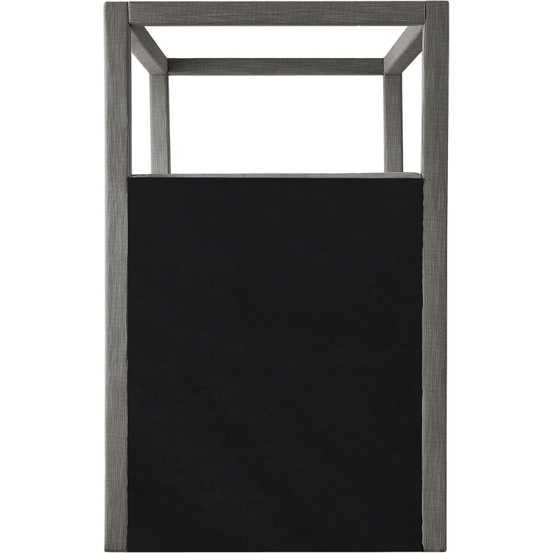 Meridian Furniture Emerson Grey Linen Textured Fabric Twin Bed