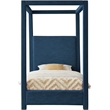 Meridian Furniture Emerson Navy Linen Textured Fabric Twin Bed