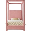 Meridian Furniture Emerson Pink Linen Textured Fabric Twin Bed