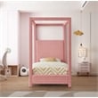 Meridian Furniture Emerson Pink Linen Textured Fabric Twin Bed