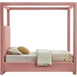 Meridian Furniture Emerson Pink Linen Textured Fabric Twin Bed