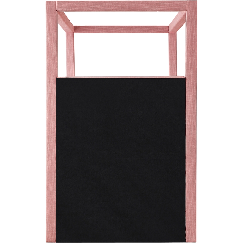 Meridian Furniture Emerson Pink Linen Textured Fabric Twin Bed