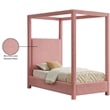 Meridian Furniture Emerson Pink Linen Textured Fabric Twin Bed